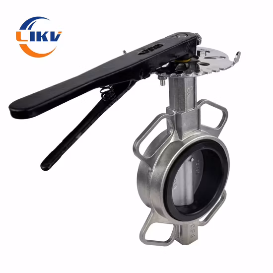 ANSI ゴムシートステンレス鋼 CF8 CF8m レバーハンドルウェーハバタフライバルブ