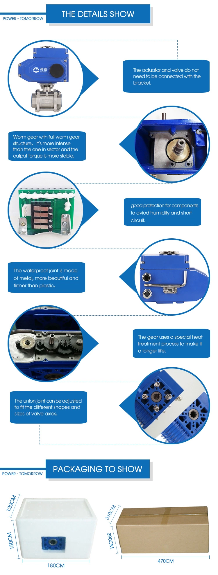 220V AC on off Butterfly Valve Electric Valve